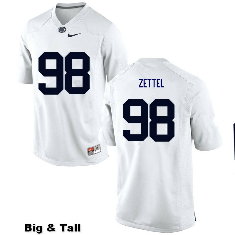 NCAA Nike Men's Penn State Nittany Lions Anthony Zettel #98 College Football Authentic Big & Tall White Stitched Jersey IBQ5898CP